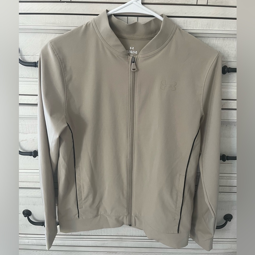 Under Armour Boy’s Lightweight Spring Zip Jacket — Taupe